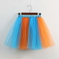 thumbnail image 4 of And Plaid Skirt Toddler Womens Button Pencil Skirt Pleated Tennis Dark Asymmetrical Ruffle Mini Womens Pleated Mini Women's Flowy Mesh Tutu For Casual Performance Play Blue S, 4 of 5