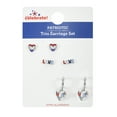 thumbnail image 2 of Way to Celebrate Americana Silvertone Hearts Earring Trio, 3 Pairs, 2 of 4