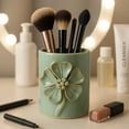 thumbnail image 3 of Floral Ceramic Desk Organizer for Workspace Decor - Unique Desktop Storage and Office Storage Accessory - Small Desk Cup Holder Complements Bedroom, Kitchen, Bathroom, or Home Decor - 4", Green, 3 of 12