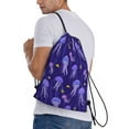 thumbnail image 3 of Drawstring Backpack - Yellow Fish Purple Jellyfish Splash Proof Small Drawstring Gym Bag for Women Men, Cinch Sports String Bag Backpack for Travel Swimming Beach, 3 of 8