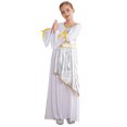 thumbnail image 3 of TiaoBug Girls Grecian Toga Raman Costume Ancient Greek Princess Ball Gowns Athena Maxi Dress Silver 10, 3 of 7