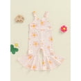 thumbnail image 5 of FEORJGP Kid Girls One-piece Jumpsuits 6M 12M 18M 2T 3T 4T Toddler Baby Sleeveless Rompers Flower Print Flare Hem Bodysuits Infant Fashion Cute Summer Clothes for Daily Party Casual, 5 of 8