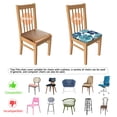 thumbnail image 5 of Blue Pioneer Flower Seat Covers for Dining Room Chairs Set Of 4,Stretch Printed Washable Chair Seat Cover with Elastic Ties and Button,Removable Waterproof Couch Cushion Covers, 5 of 6