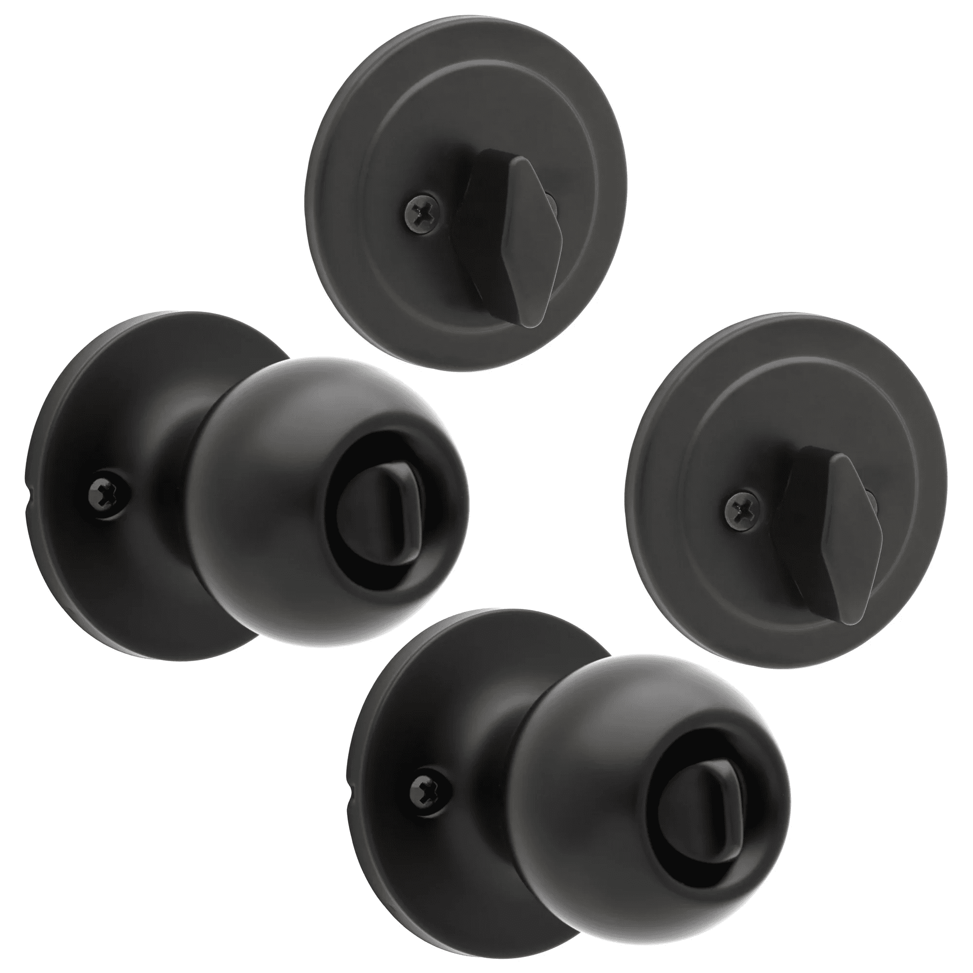 Hyper Tough 2-Pack Keyed Entry Doorknobs and Deadbolts in Matte Black Finish