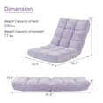 thumbnail image 3 of Costway Adjustable 14-Position Floor Chair Folding Lazy Gaming Sofa Chair Cushioned New Light purple, 3 of 10