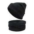 thumbnail image 3 of ZQUUVOU Winter Beanie Hat Scarf Gloves Set for Men Women Solid Color Outdoor Warm Knitted Hat Scarf TouchscreenGlove Set Black, 3 of 4
