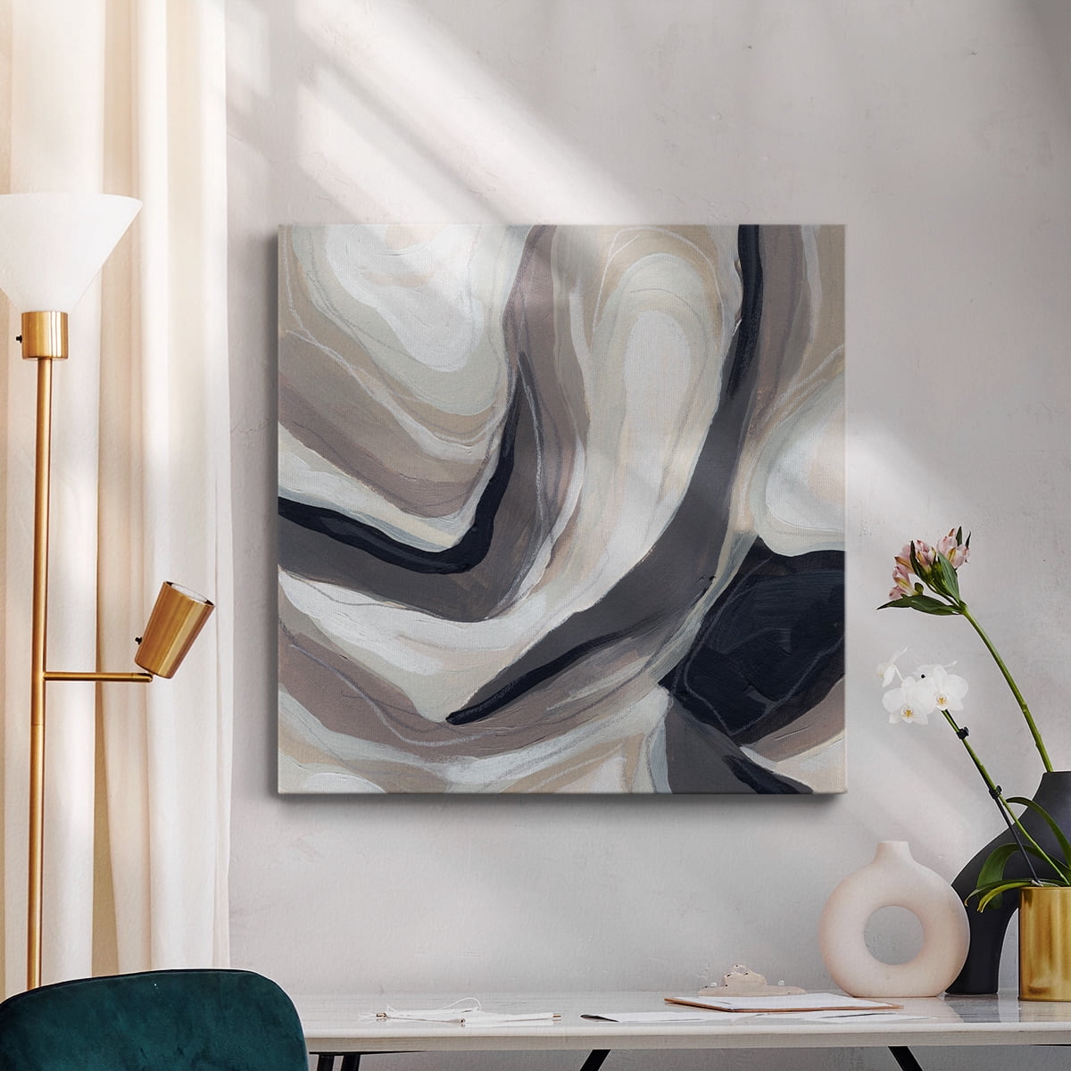 Wexford Home Stone Ripple III-Premium Gallery Wrapped Canvas, 16" x 16" - Ready to Hang