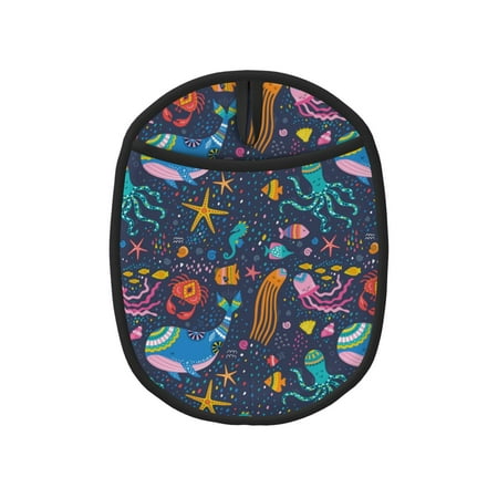 

Naloa Marine Inhabitants Silicone Pot Holders Oven Mitts Heat Resistant Hot Pads Non Slip Pot Holder for Kitchen Baking and Cooking 9.4 x 7.5 Inches