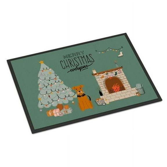Carolines Treasures CK7604JMAT 24 x 36 in. Airedale Christmas Everyone Indoor or Outdoor Mat