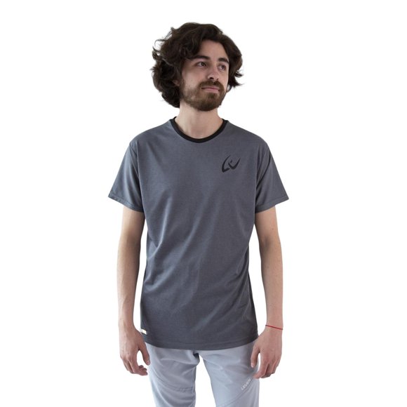Playera deportiva Leven modelo Moonlanding color Gris talla CH
