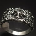 thumbnail image 4 of Boussole Vintage Rétro en Acier Inoxydable Pirates Marin Biker Cocktail Ring(Circonférence 59.5mm), 4 of 4