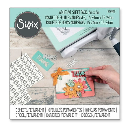UPC: 0841182053985 | Sizzix Adhesive Sheet Pack – 6  x 6   Permanent  10 Sheets