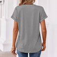 thumbnail image 6 of Iaqnaocc 4th Of July Womens Tops Summer America 250 V Neck Vintage Shirts Patriotic 250 anniversary usa flag Plus Size Short Sleeve Tee Shirts Light Gray XXL, 6 of 6
