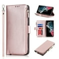 thumbnail image 1 of SaniMore Samsung Galaxy S23 6.1" 2023 Case with Wrist Strap 2 in 1 Zipper Wallet [Card Slots] Premium PU Leather Skin [Retro Durable] Shockproof Anti-scratch Kickstand Business Cover For S23, Rosegold, 1 of 7