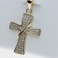 thumbnail image 5 of Forever Jewels 2Ct Round Cut Moissanite Women Cross Fancy Pendant 14K Yellow Gold Plated, 5 of 5