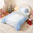 thumbnail image 2 of Manfei Snowman Twin Comforter Sets Christmas Bedding Set, Peach Pink 2 Pieces 1 Comforter and 1 Pillowcase, Gray Reversible, 2 of 6