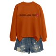 thumbnail image 5 of IDOCLOTHES I Need A Dr Pepp Sweatshirt for Women Funny Sayings Graphic Long Sleeve Shirts Cola Drinking Enthusiasts Fall Sweaters for Women Fashion Clothing Winter Tops Brown, M, 5 of 5