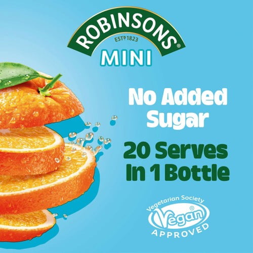 Robinsons Mini Orange No Added Sugar 66ml, British Import (Pack of 3)