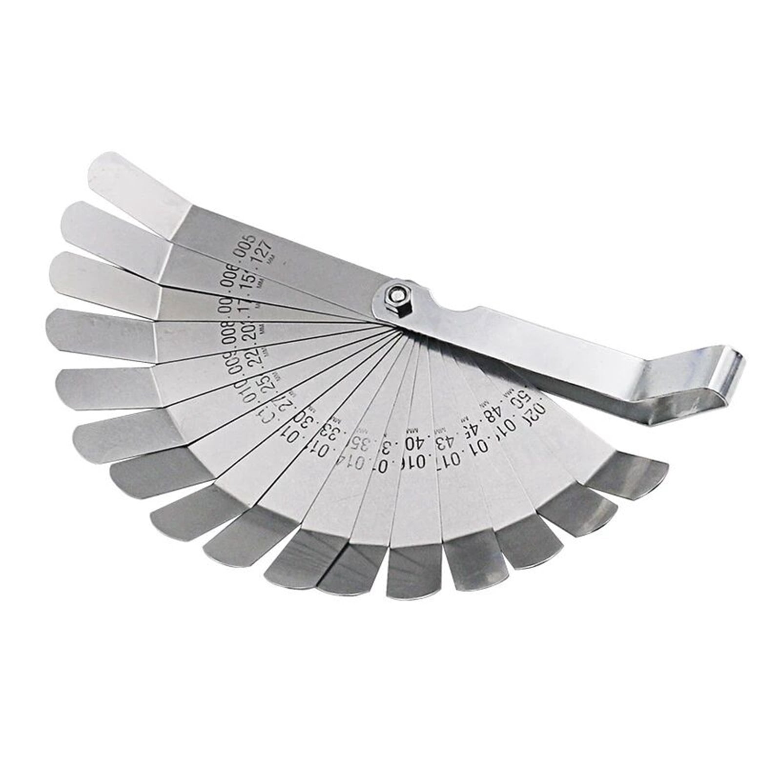 Feeler Gauge 0.127-0.508mm 0.005-0.020 Inch Valve Offset Feeler Gauge High Strength 16 Blade Easy To Use ,Easy to Use