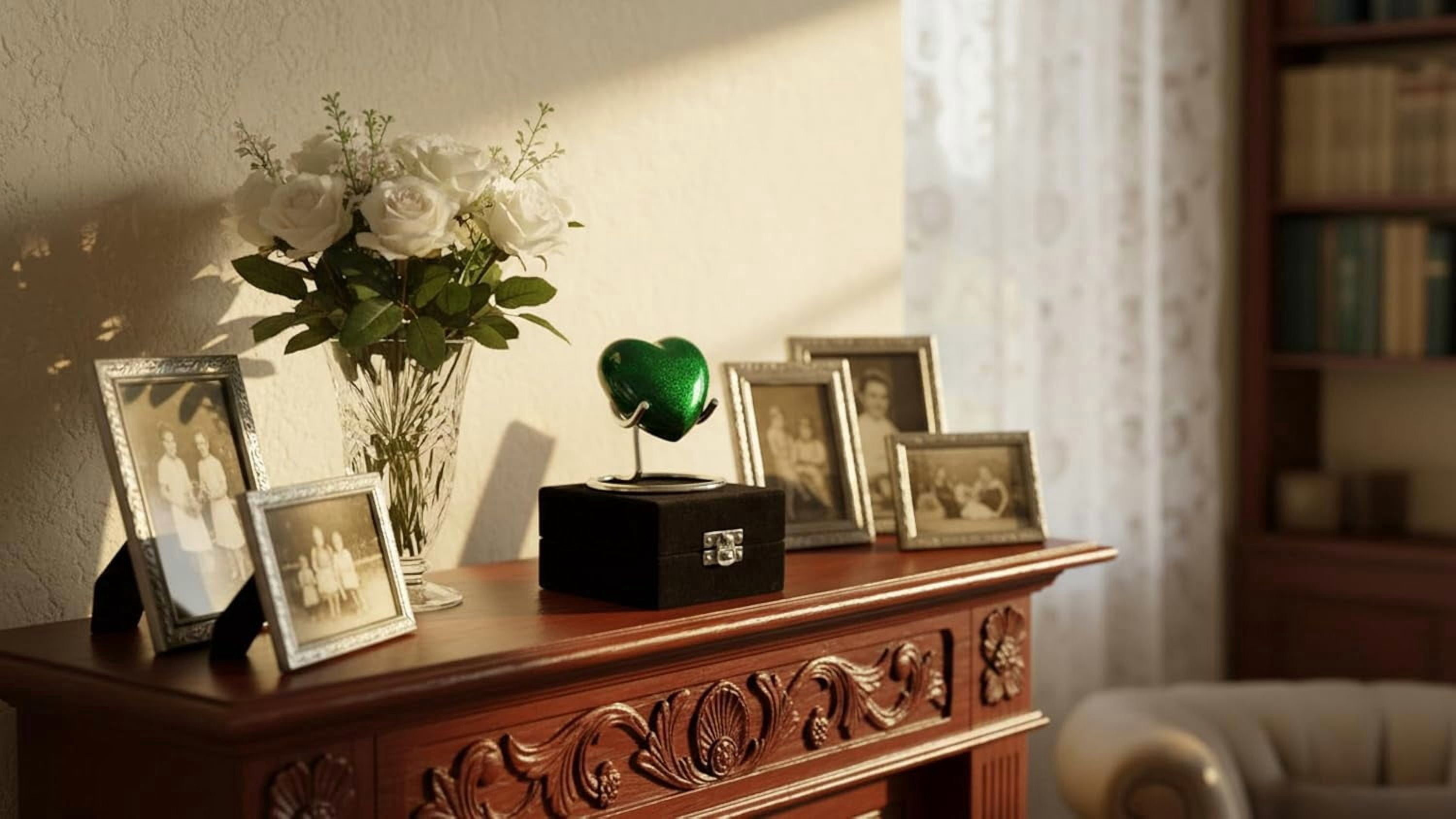 Brass Heart Forever Cremation Keepsake Urns for Human Ashes Beautiful Small Urns Green Color with Premium Case Handcrafted Cremation Urns for Ashes A Lasting Tribute to Your Loved One