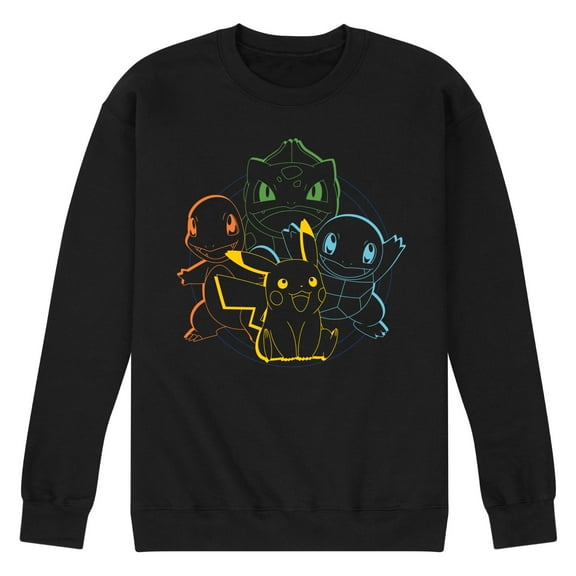 Pokémon - Pikachu And Friends Outline - Men's Crew Fleece Sweatshirt