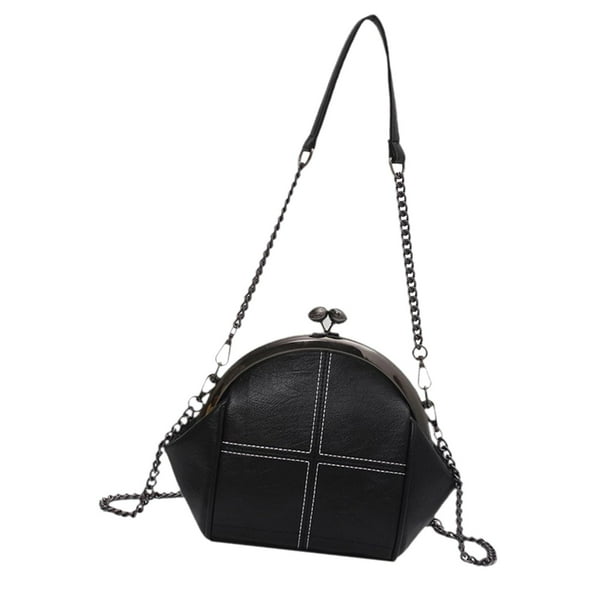 Bolso de Hombro con Cadena Yuyangstore Pequeño Tipo Cartera Negro