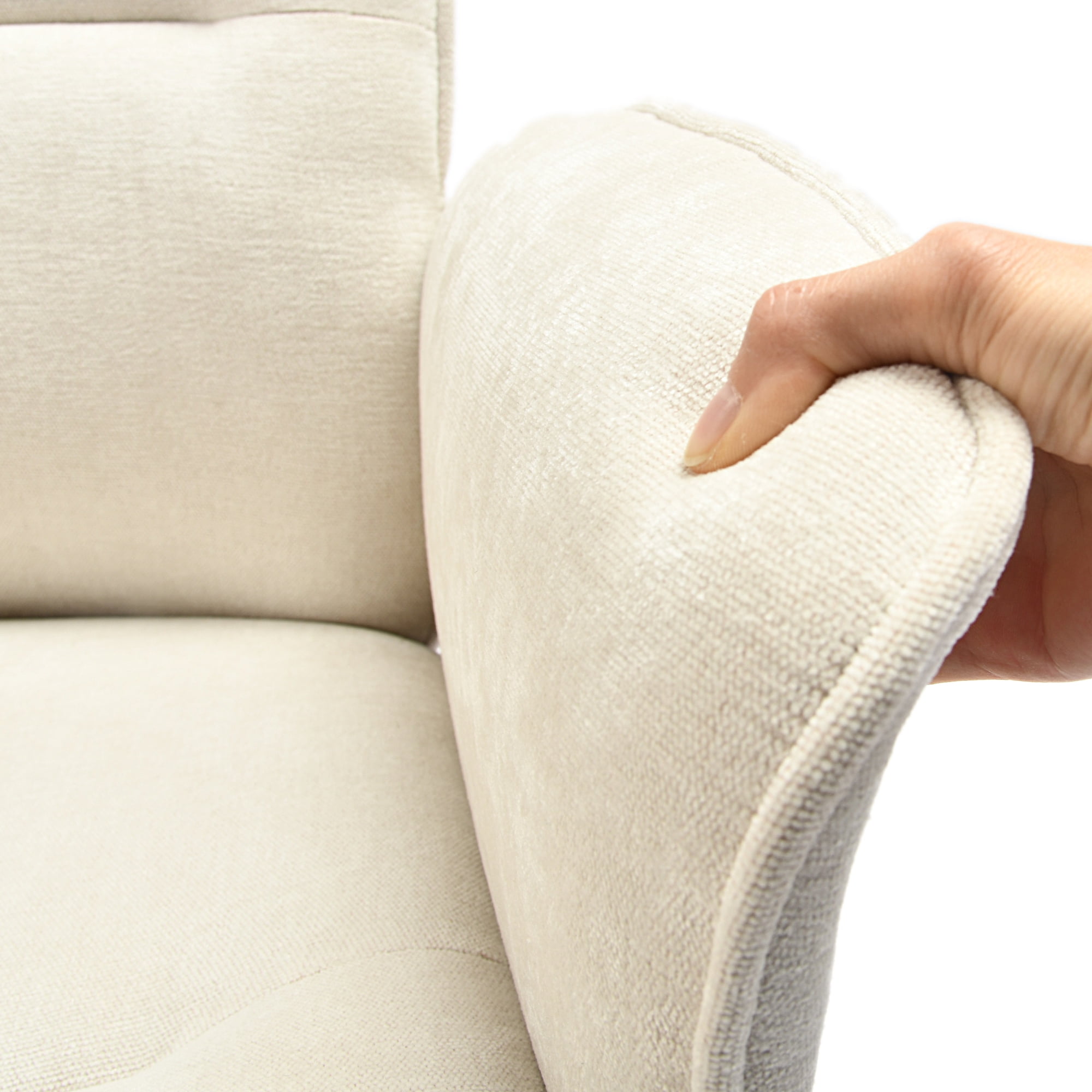 Homy Casa Swivel Gaming Chair, Upholstered Computer Entertainment  Office Armchair, Cream