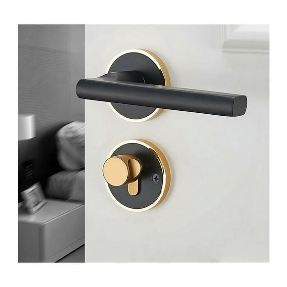 Ergonomic Design Door Handle With Invisible Single-Sided Lock For All Kinds Of Wooden Doors, Modern Aluminum Handles Decorated With Retro Interior Doors Or Wooden Doors, Strong Adaptability