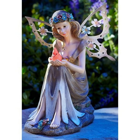 Moonrays 91351 Solar Powered Garden Fairy with Glowing (Best Fairy Garden Supplies)