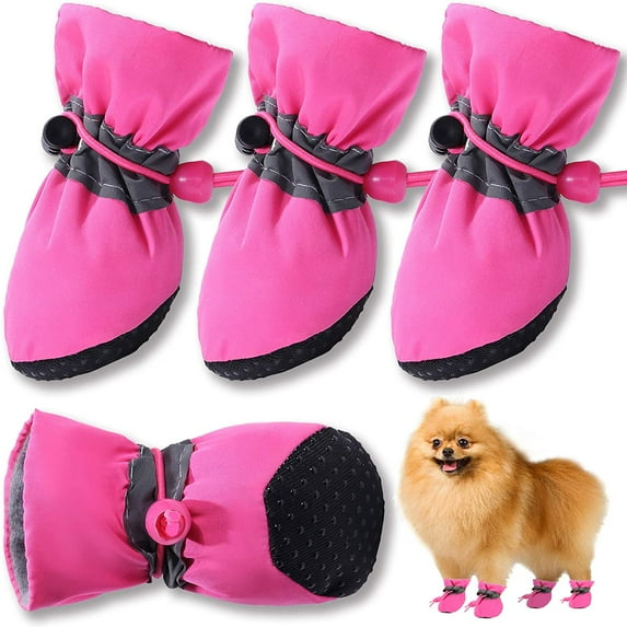 Dog Shoes for Small Dogs Anti-Slip Dogs Boots Paw Protector with Reflective Straps Lightweight Walking Pet Booties for Small and Medium Pets