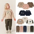 thumbnail image 2 of Conjunto de sudadera de algodón para bebés y niños de primavera y otoño, ropa para niños, jersey de dinosaurio y panda de dibujos animados para niñas, pantalones superiores con limón para niños, 2 of 5