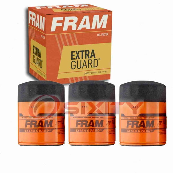 3 pc FRAM PH10575 Extra Guard Engine Oil Filters for 1719859 3I-1211 CO1392 LF339 PF932 T08-1071 Oil Change Lubricant Filters Fits select: 2014-2024 CHEVROLET SILVERADO, 2011-2023 FORD F150