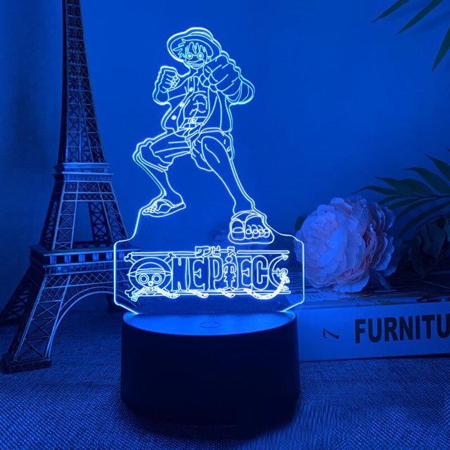 Luffy Chopper Zoro-figuras de Anime de una pieza, luz nocturna de Manga, lámpara de dormitorio acrílica, regalo de cumpleaños para niños, 35 modelos, 7/16