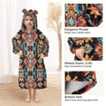 thumbnail image 3 of FORMRS Wearable Blanket Hoodie with Sleeves for Kids Cozy Flannel Sweatshirt, Blue Geometric, 3 of 7