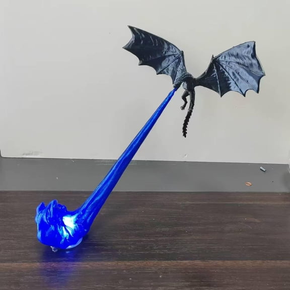 Fire-Breathing Dragon Bookshelf Decor Lamp, LED Light Base with Flying Dragon Figure, 3D Fantasy Statue for Desk Shelf Display, Gift for Gamers