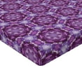 thumbnail image 2 of Ambesonne Trippy Fitted Sheet, Fractal Prehistoric Mosaic, Queen Size, Dark Purple and Violet, 2 of 3