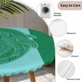 thumbnail image 5 of Turquoise Blue Whale Round Fitted Tablecloth with Elastic Edge, Waterproof Table Cloth Table Cover for 45"-54" Tables, Summer Beach Coastal Modern Art Tablecloths for Dining Picnic Indoor Outdoor, 5 of 9