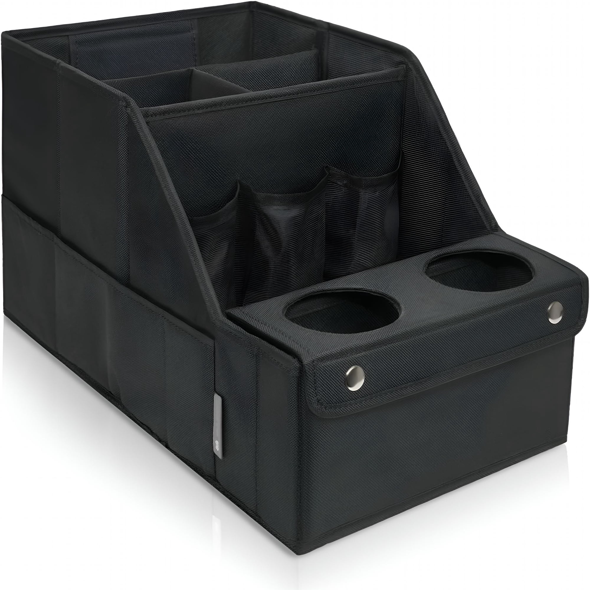 RIONIMA Car Seat Organizer- Backseat Car Organizer with 11 Storage Compartments and 2 Cup Holders, Organizers and Storage, Front Seat for Travel Kids, Black