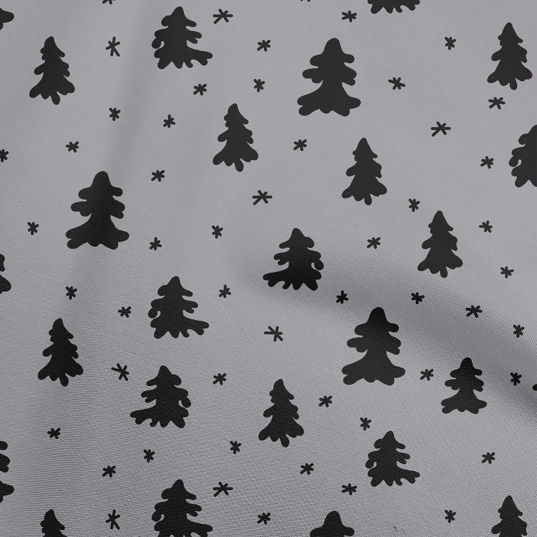 oneOone Cotton Silk Black Fabric Christmas Tree Sewing Craft Projects Fabric Prints By Yard 42 Inch Wide