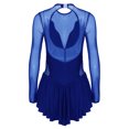 thumbnail image 7 of iEFiEL Womens Long Sleeve Ballet Dance Skirted Leotard Rhinestone Skating Dress Costume, 7 of 7