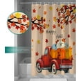 thumbnail image 2 of Fall Shower Curtain Harvest Pumpkin Red Truck Shower Curtains for Bathroom Decor Fall Thanksgiving Harvest Maple Leaf Bath Curtains Sets with Hooks Polyester Fabric Waterproof Extra Long 72" x 84", 2 of 5