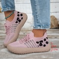 thumbnail image 3 of HEWUQI Women's Walking Shoes Breathable Mesh Leopard Print Running Sneakers Lightweight Slip on Casual Platform Athletic Gym Footwear Red Size 6, 3 of 5