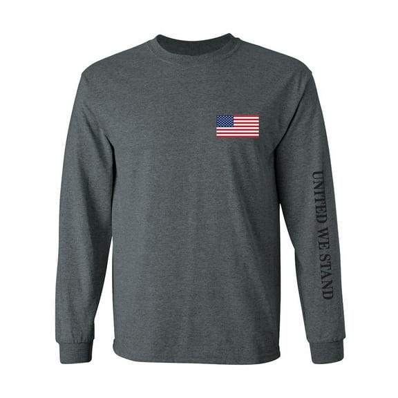 United We Stand Black Ink Sleeve Print Adult Long Sleeve T-shirt