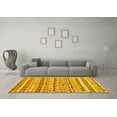 thumbnail image 3 of Ahgly Company Machine Washable Indoor Square Oriental Yellow Traditional Area Rugs, 6' Square, 3 of 4