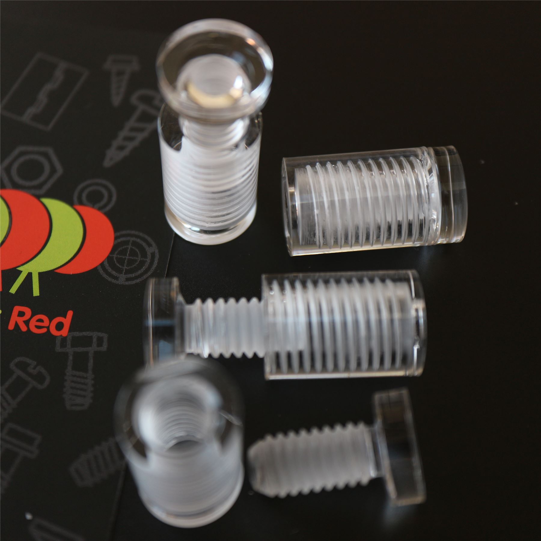4 x Clear Standoffs, Glass Like, Acrylic, transparent spacers, plastic, wallmount, display signs, Anti-Corrosion, Waterproof, Size 13x19mm, (1/2 x 3/4 in)