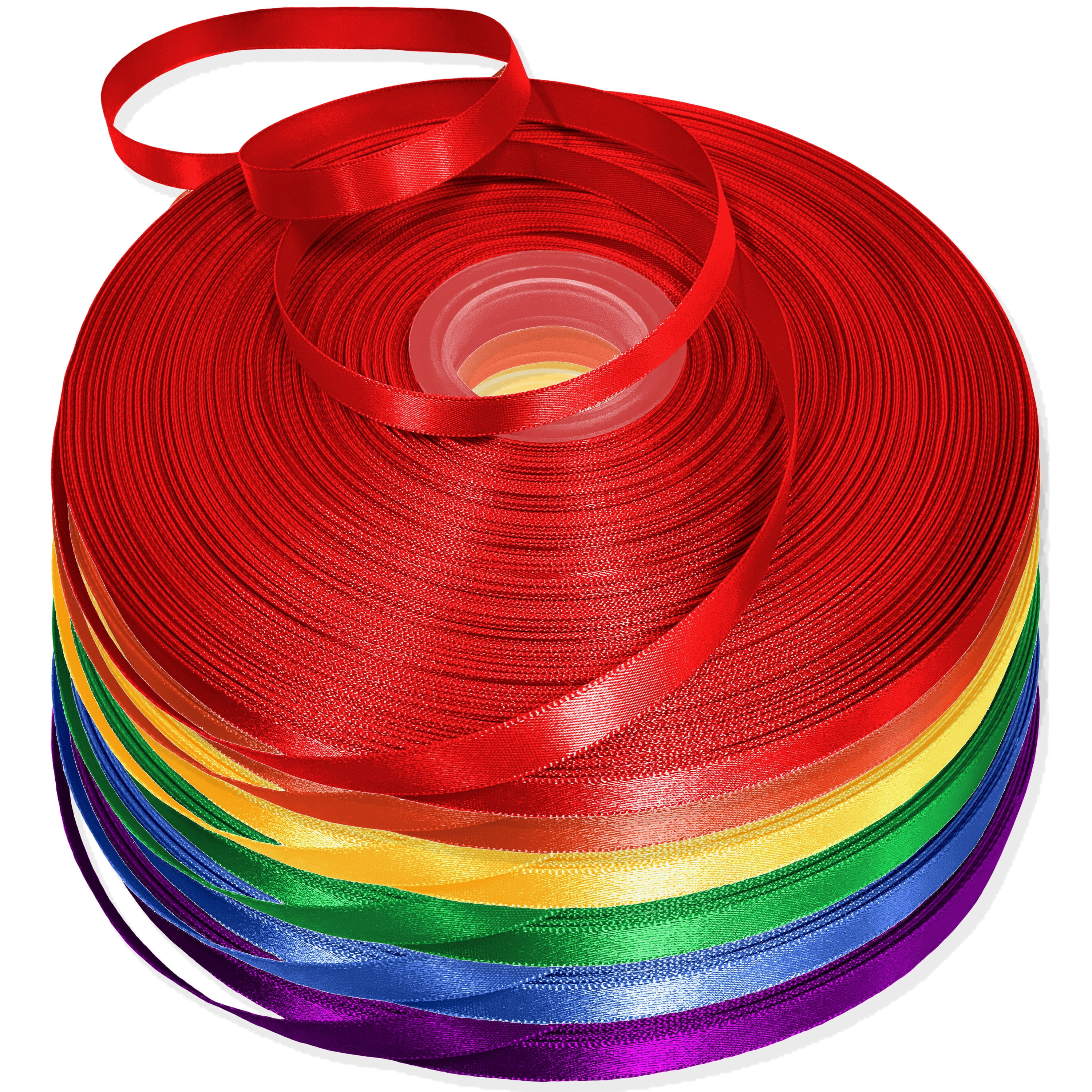 Rainbow Ribbon Satin Ribbon Rainbow Satin Ribbon Rainbow Colored Ribbon for  Crafts Gift Wrapping Pride Birthday