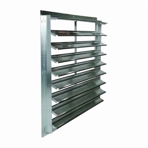 36 in 42"H-W 5.75"L Alu Wall Backdraft Dampr, 39-1/2 in x 39-1/2 in, Aluminum 2FTX7