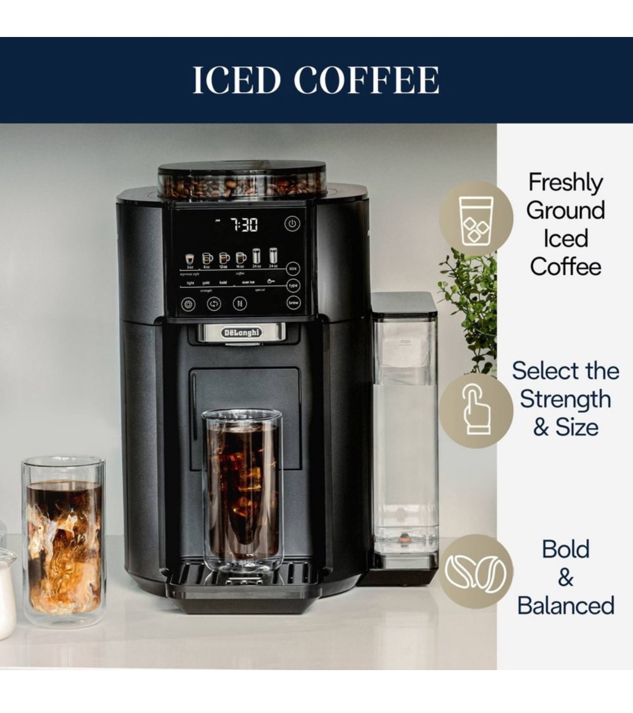 De'Longhi TrueBrew Automatic Coffee Maker with Bean Extract Technology - Black Matte