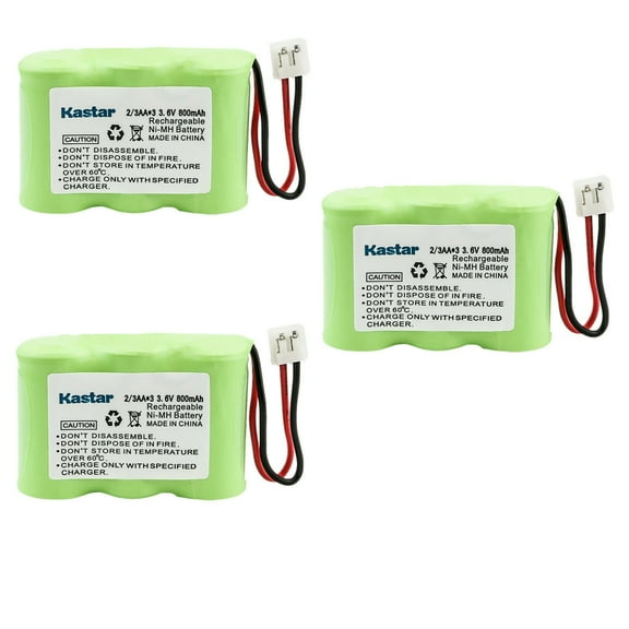 Kastar 3-Pack 3.6V 800mAh Ni-MH Battery Replacement for GE 2-9616, 2-9616A, 2-9635, 2-9638, 2-9640, 2-9645, 2-9680, 2-9682, 2-9682A, 2-9683, 2-9685, 2-9685A, 2-9725A, 2-9730, 2-9730A, 2-9735, 2-9736
