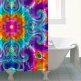 thumbnail image 4 of Colorful Rainbow Tie Dye Spiral Pattern Shower Curtain 72"x84" ,Bathroom Decorative Shower Curtains Set with 12 Hooks,Modern Waterproof Washable Shower Curtain, 4 of 6